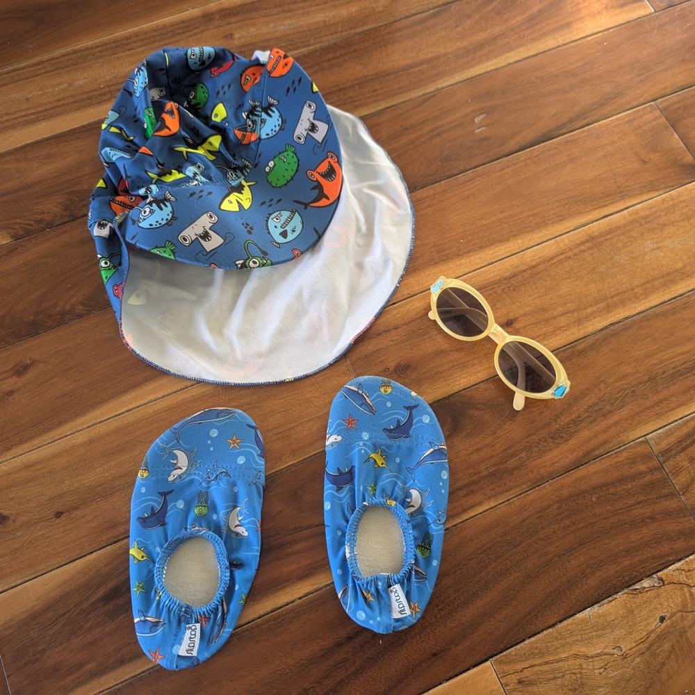 Blue Kids Swim Set with Cap and Shoes